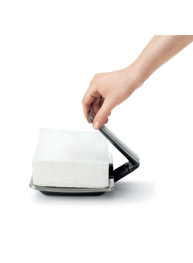 OXO OXO Good Grips SimplyPull Napkin Holder, Stainless Steel, Silver/Black  - Image 5