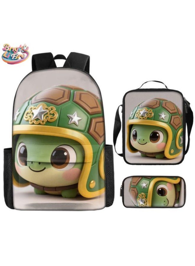 Bright Li Fire Unlock the new fashion of childish fun! Three-piece set of bags, cartoon elements for children and teenagers (students, children, friends' outings, mountain climbing, schooling, etc. can be used) - 89  - Image 1
