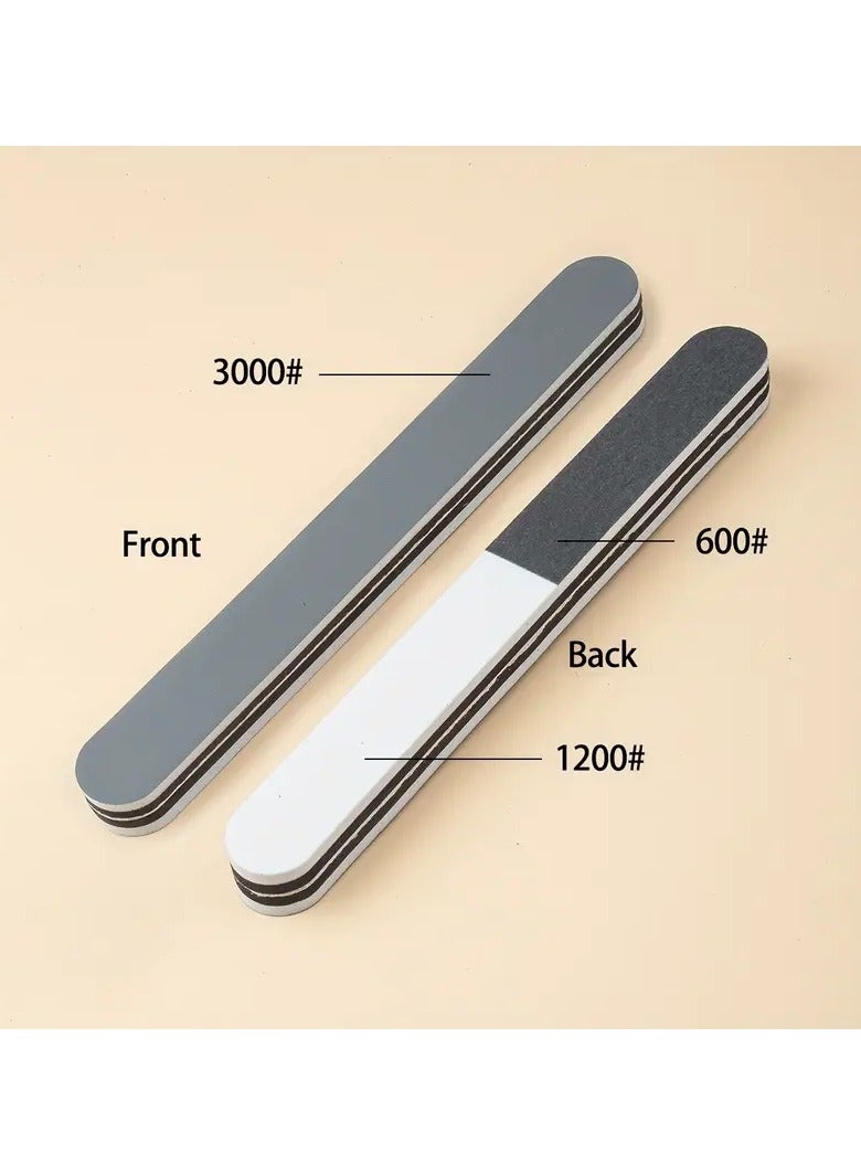 Goolsky Nail Manicure Kit, With 1pc Three-sided Polishing Strip + 1pc Gray White File + 1pc Wood Chip File + 1pc Four-sided Polishing Block + 1pc Mini Sponge File + 1pc Manicure Brush, For Nail Polishing, Shaping - Image 4