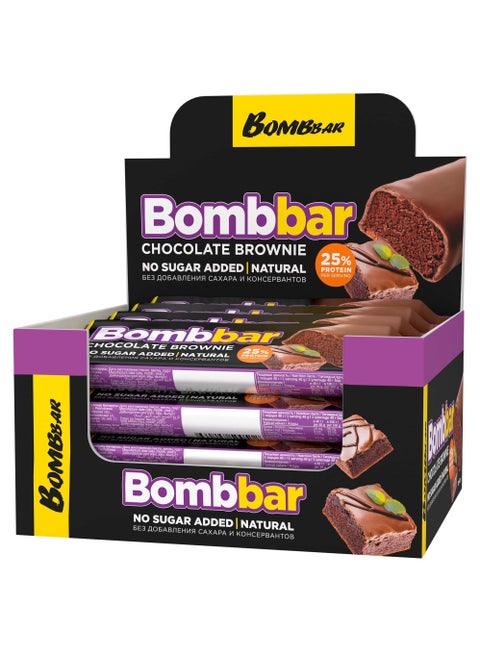 Chocolate Covered Protein Bar with Chocolate Brownie Flavor No Sugar Added 12x40g
