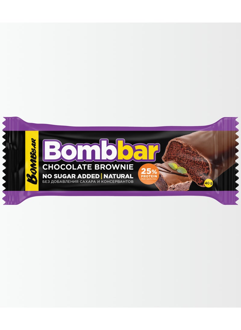 BOMBBAR Chocolate Covered Protein Bar with Chocolate Brownie Flavor No Sugar Added 12x40g  - Image 2