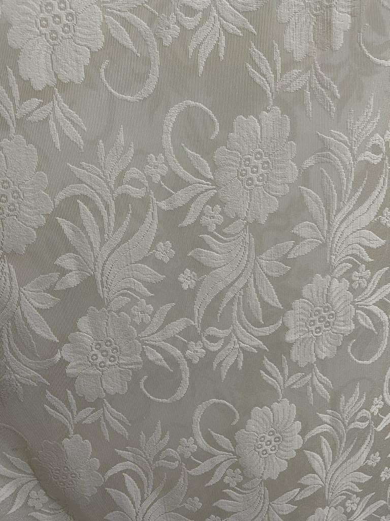 ROYAL TREND Net Transparent Curtain Drape for Door Semi Sheer Panels for Home and Office Decor Eyelet Curtains for Living Room Kitchen Hall Pack of 2 Feet Cream Flower 7 feet - Image 2