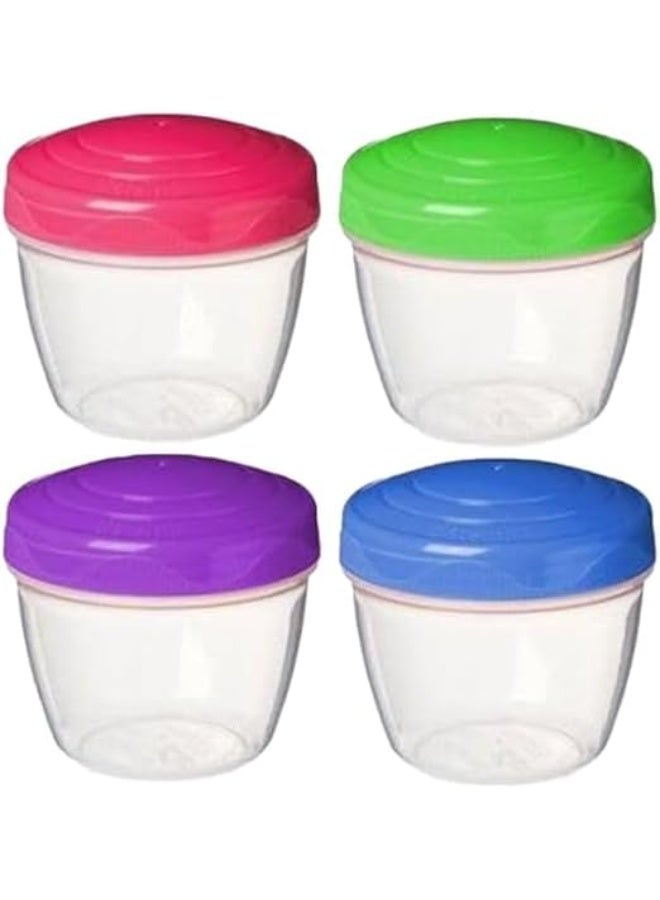 حاويات تخزين الوجبات الخفيفة الجاهزة، صلصة، أواني وجبات خفيفة متداخلة لصناديق الغداء للمدرسة والرحلات والصالة الرياضية والنوادي والعمل، أواني وجبات خفيفة صغيرة 150 مل، خالية من مادة BPA، ألوان عشوائية. (4) - Image 1