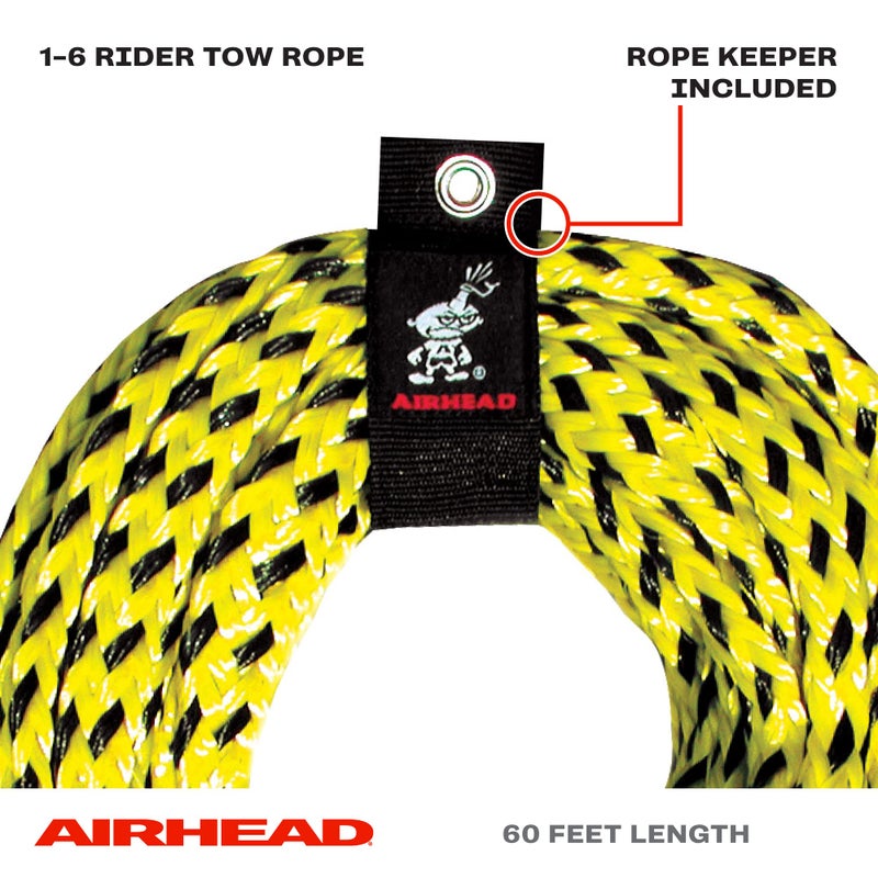 Airhead Tow Rope for 1-6 Rider Towable Tubes, 1 Section, 60-Feet - Image 2