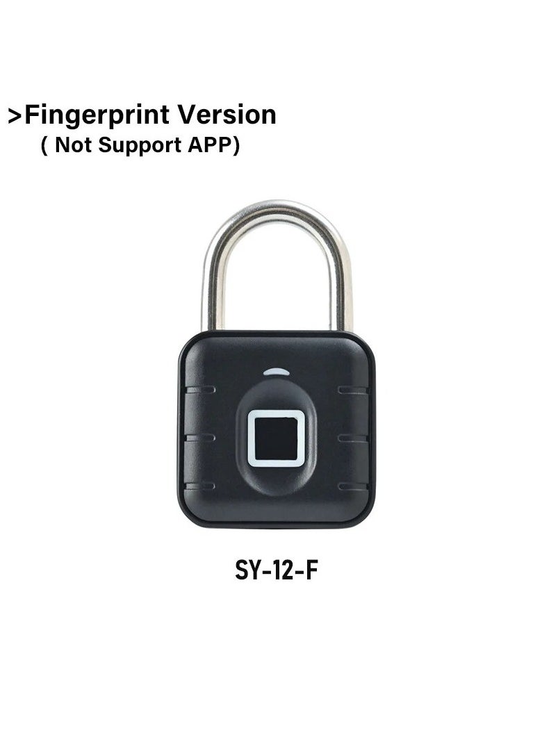 Smart Fingerprint Padlock, Anti Rust Waterproof Electronic Lock, Portable Bluetooth Fingerprint Lock, Intelligent Smart Lock For Door, Suitcase, Backpack, (Fingerprint Version, Not Support App)  - Image 1