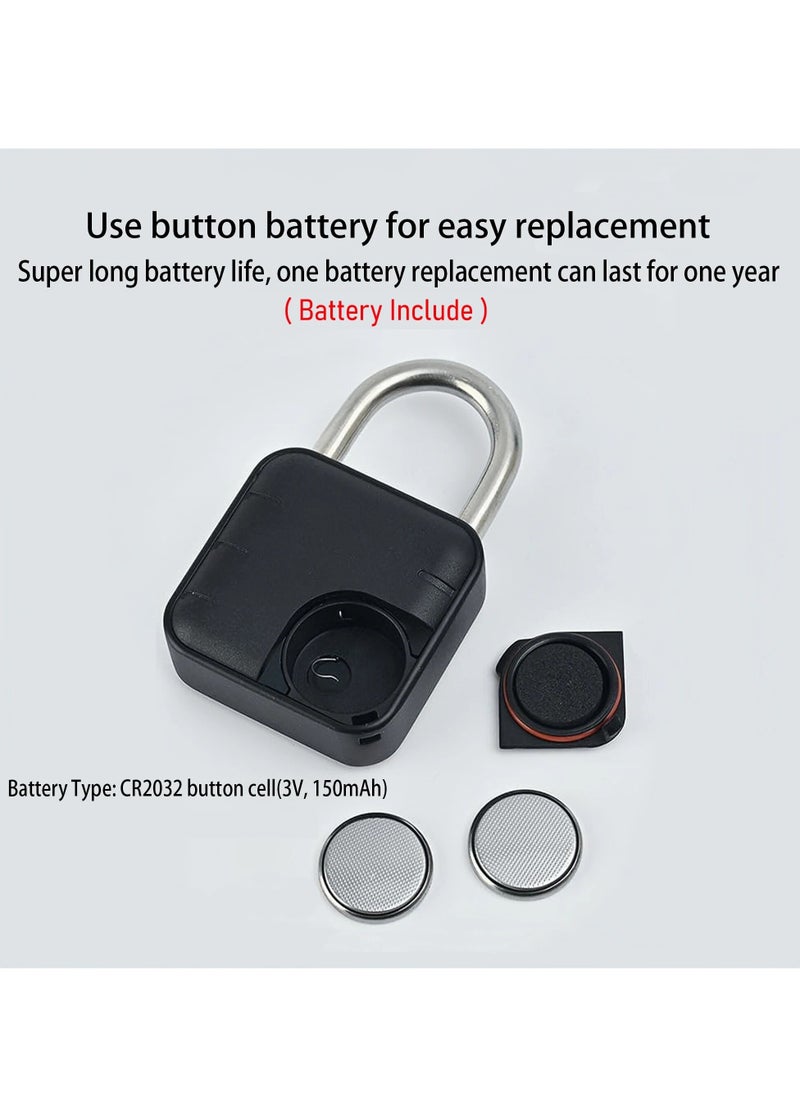 Smart Fingerprint Padlock, Anti Rust Waterproof Electronic Lock, Portable Bluetooth Fingerprint Lock, Intelligent Smart Lock For Door, Suitcase, Backpack, (Fingerprint Version, Not Support App)  - Image 4