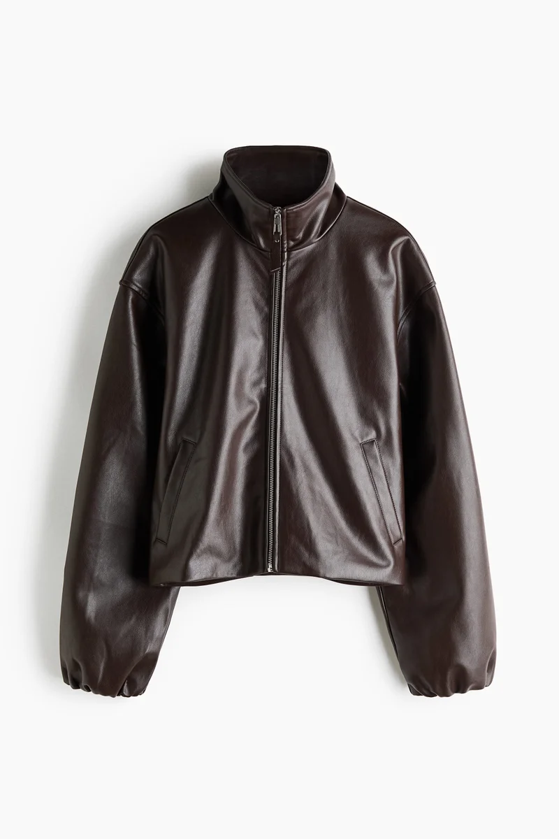 H&M  Coated funnel-collar jacket for Women | Best Price UAE