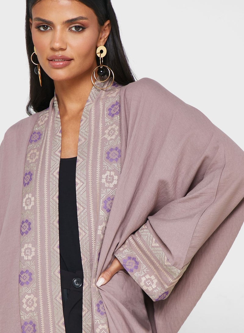 Embroidered Cape Sleeve Abaya