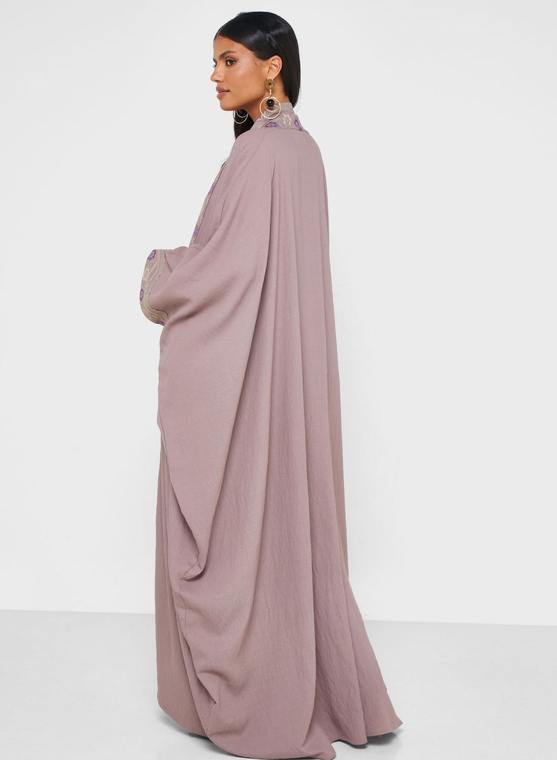 Embroidered Cape Sleeve Abaya