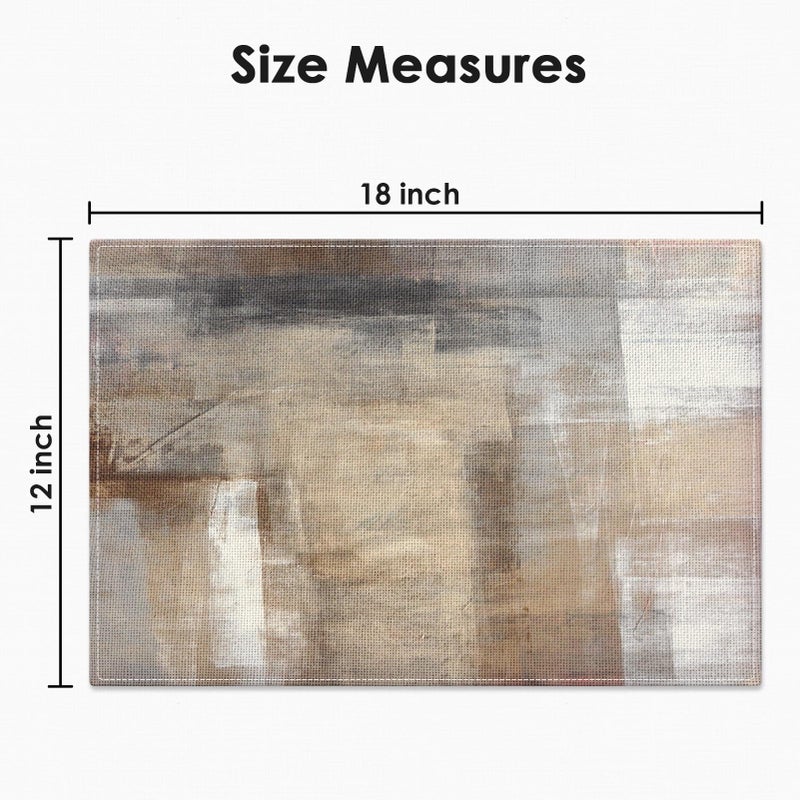 Emvency Farmhouse Placemats Set of 4, 12x18 Inch Modern Abstract White and Brown Art Painting Table Mats for Outdoor Home Party Kitchen Dining Decoration - Image 2