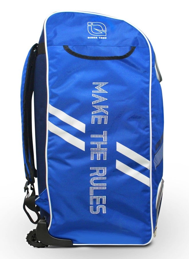 GLS Quest Pro with Wheel Cricket Kit Bag with Two Bat Pocket Compartment and Shoe Pocket (Blue, Kit Bag) - Image 5