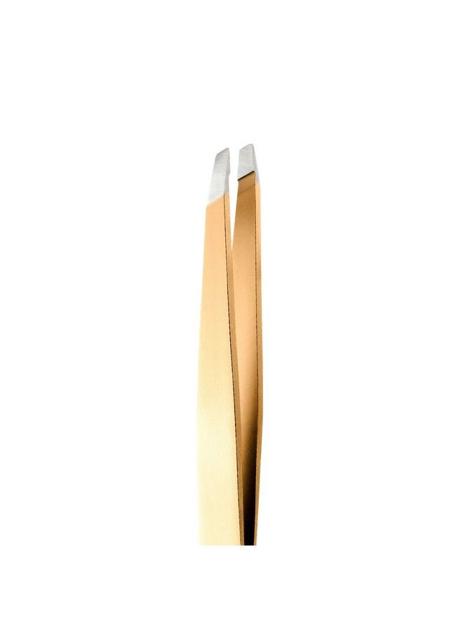 Rubis Classic Stainless Steel Slanted Tweezers For Precise Eyebrows And Hair Removal 1K103 Made In Switzerland Gold The Gold Collection - Image 3
