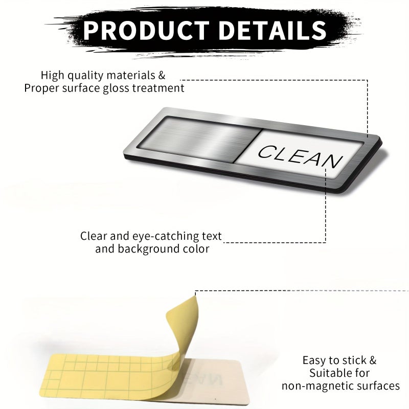 1PC Dishwasher Cleaning Stain Self Adhesive Sliding Sign Dirt Indicator Kitchen Decoration Easy Read Slide Housework Indicator Black White - Image 5
