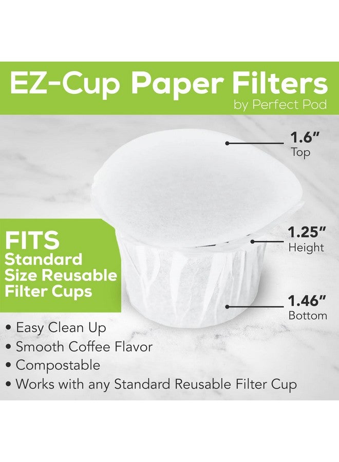 بيرفيكت بود مرشحات ورقية للاستخدام مرة واحدة من Perfect Pod EZ-Cup بتصميم غطاء حاصل على براءة اختراع لكبسولات القهوة القابلة لإعادة الاستخدام، عبوة من 8 قطع (400 مرشح)  - Image 1