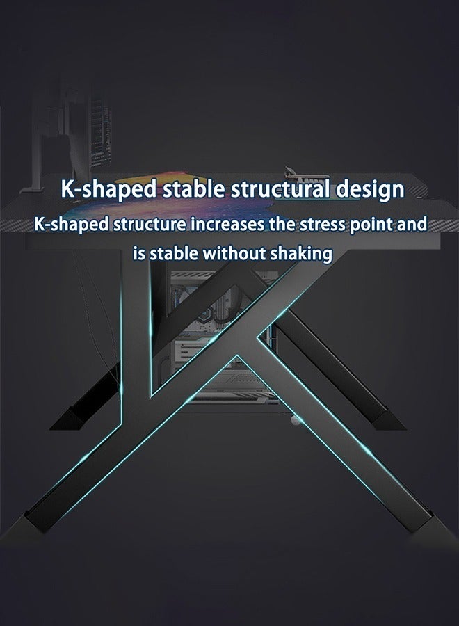 WAMIT Gaming Desktop Computer Desk,Home Office Desk,Versatile Gaming and Study Solution for Modern Homes,Ideal for Students and Gamers, Spacious and Functional (100x60x75CM, Black)  - Image 5
