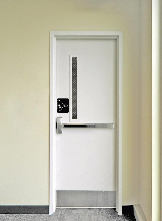 Vertical Root Inc Push Pull Door Signage/Sticker - Premium Black White Acrylic Sign. Durable and Easy to Mount 3M Self-Adhesive Tape. Ideal for Office, Shop, Hotel, Cafes and Commercial Spaces - Image 2