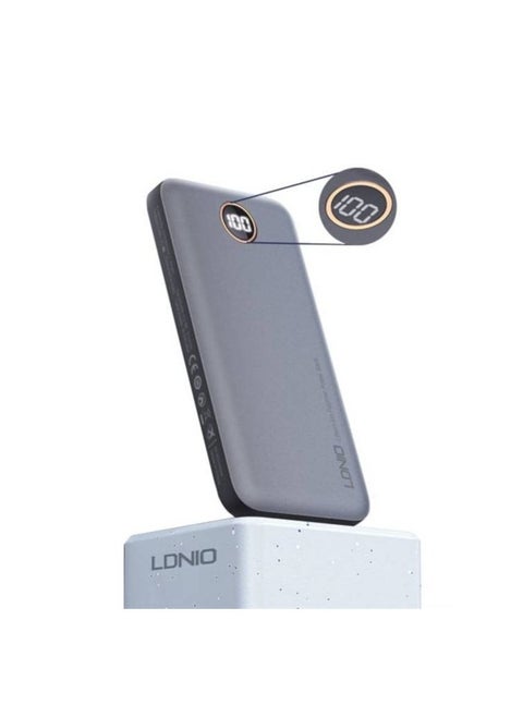 LDNIO PQ10 10000mAh Ultra Slim Led Digital Display Power Bank - Gray