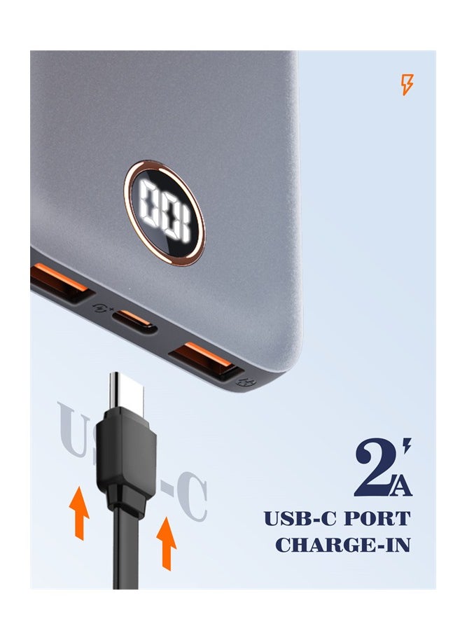 LDNIO PQ10 10000mAh Ultra Slim Led Digital Display Power Bank - Gray