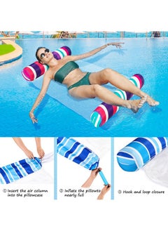 FindUWill 2 Pack Fabric Water Swimming Pool Floats Hammock Xl Inflatable Multipurpose Water Hammocks Floaties (Saddle Lounge Chair Hammock Drifter) Pool Float Lounger For Adults Vacation  - Image 4