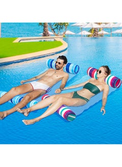 FindUWill 2 Pack Fabric Water Swimming Pool Floats Hammock Xl Inflatable Multipurpose Water Hammocks Floaties (Saddle Lounge Chair Hammock Drifter) Pool Float Lounger For Adults Vacation  - Image 3