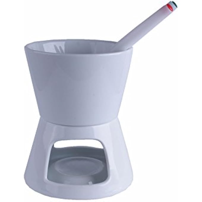 فوندو شوكولاتة سيراميك مع شاي أبيض فاتح