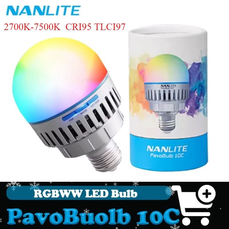 Nanlite PavoBulb 10C Standard RGB Smart LED Light Bulb 10W 2700k-7500k Full-Color Cri95 Tlci97 for Photography - Image 1