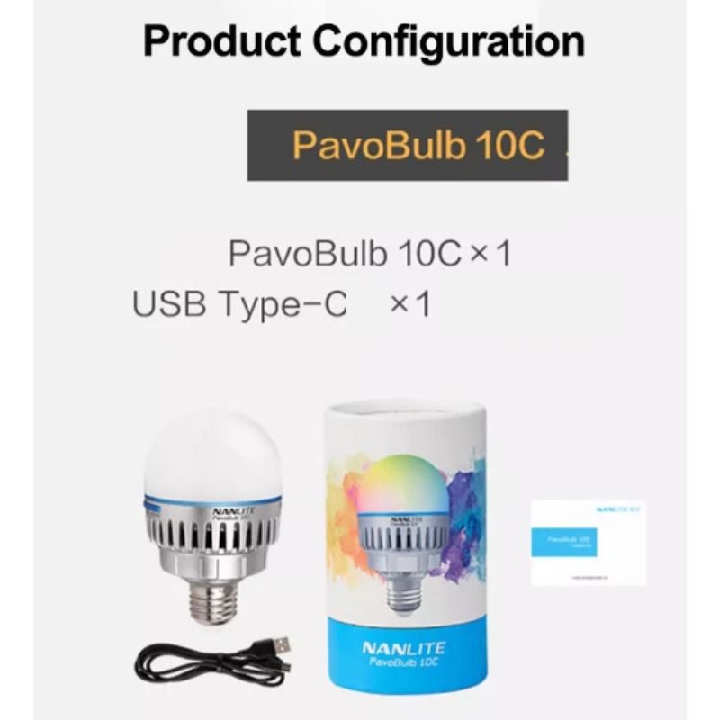 Nanlite PavoBulb 10C Standard RGB Smart LED Light Bulb 10W 2700k-7500k Full-Color Cri95 Tlci97 for Photography - Image 5