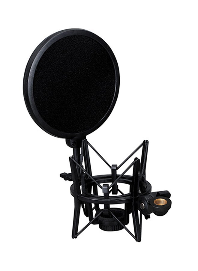 Loquat SH-100 Portable Shock Mount Mic Shock Holder for Microphones SH-100 Black  - Image 1