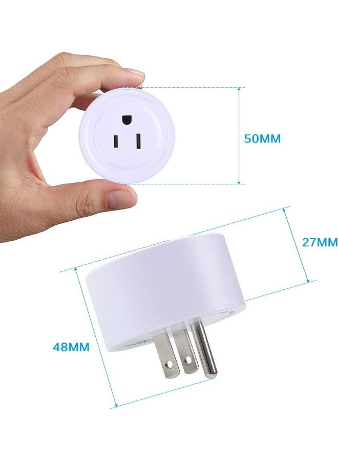 NIBEMINENT 2-Piece Mini Socket with On/Off Switch And WiFi Comaptibility White  - Image 1