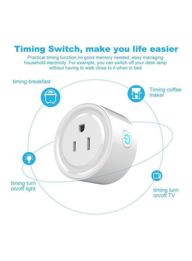 NIBEMINENT 2-Piece Mini Socket with On/Off Switch And WiFi Comaptibility White  - Image 2