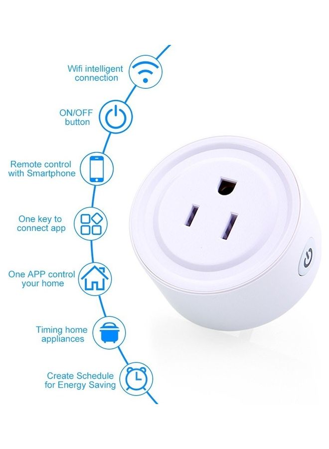 NIBEMINENT 2-Piece Mini Socket with On/Off Switch And WiFi Comaptibility White  - Image 5
