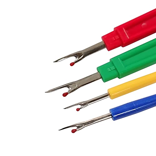 GDMINLO 5 Pieces Colorful Seam Ripper Assortment Thread Remover Kit 2 Big and 2 Small Handy Stitch Sewing Tools with 1 Scissors for Removing Unwanted Hems and Seams - Image 5