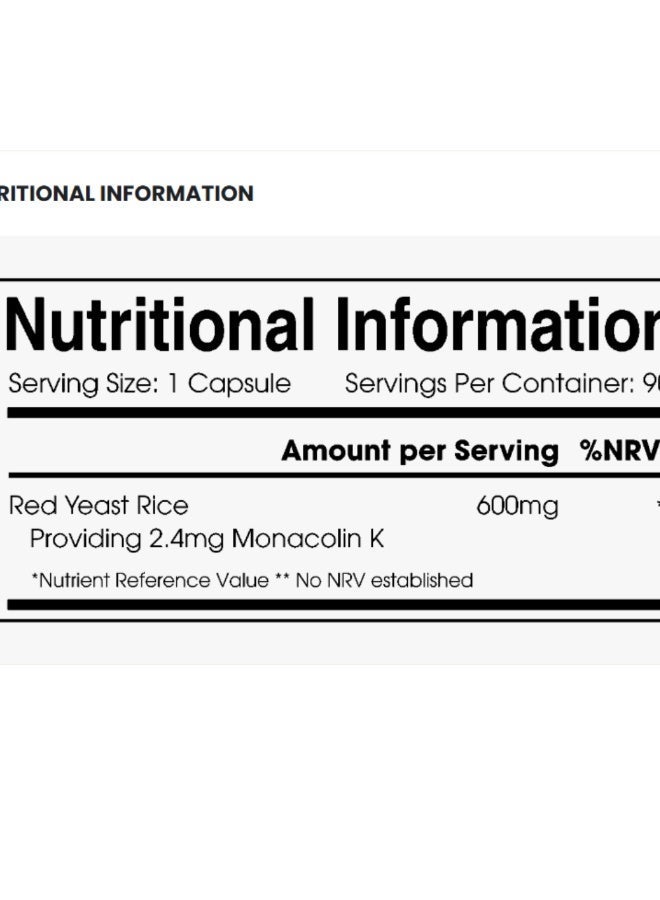 ALPHA01 Red Rice Yeast 600mg, Supports Heart Health and Cholesterol Regulation, 90 CAPSULES - Image 3