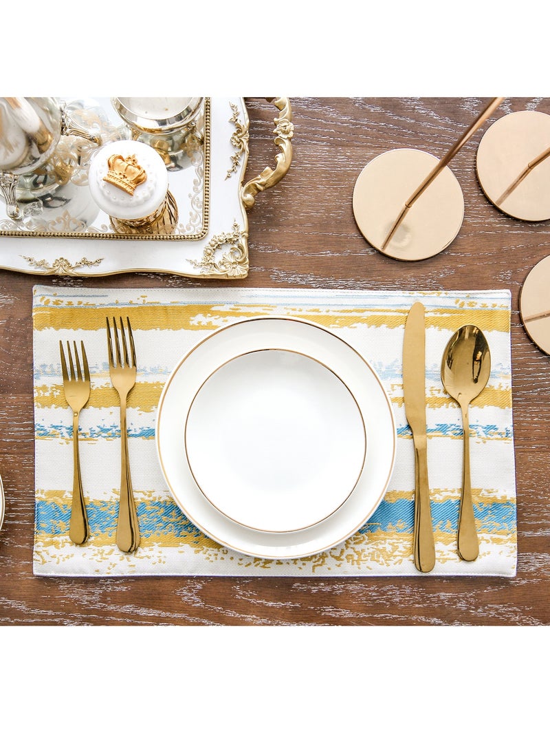 مفارش طعام مفارش طاوله طعام مفارش سفرة طعام مفرش صحون قماش بلايسماتس مجموعة من 6,قابلة للغسيل,مقاومة للحرارة في الأماكن الداخلية ديكورات النمط الحديث بلايس ماتس,طاولة ماتس لحماية طاولة المطعم,قماش جاكارد بلايسماتس طاولة الطعام - Image 4