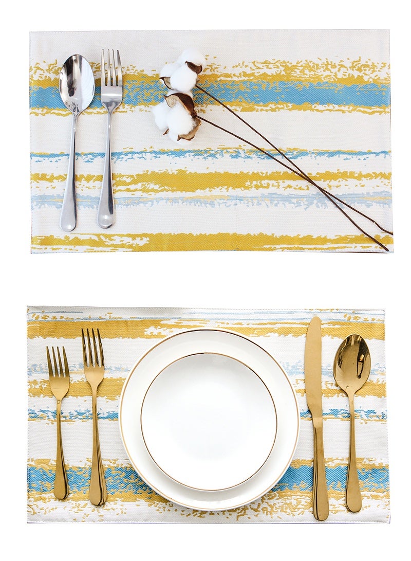 مفارش طعام مفارش طاوله طعام مفارش سفرة طعام مفرش صحون قماش بلايسماتس مجموعة من 6,قابلة للغسيل,مقاومة للحرارة في الأماكن الداخلية ديكورات النمط الحديث بلايس ماتس,طاولة ماتس لحماية طاولة المطعم,قماش جاكارد بلايسماتس طاولة الطعام - Image 5