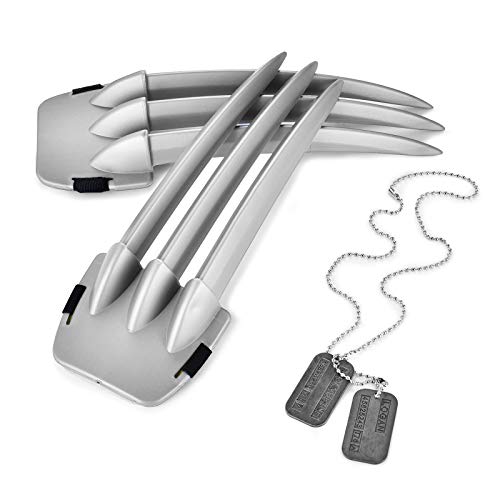 DAYSTART Plastic Wolf Claws with Dog Tags Pendant Fit for Wolverine Costume Cosplay Props - Image 1