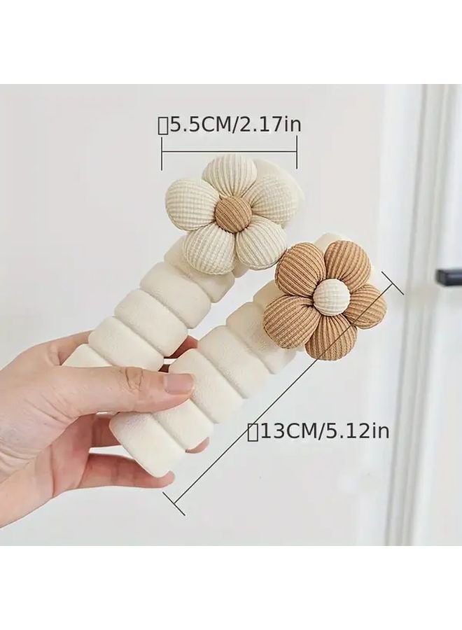 Purple Handmade Flower Door Stopper Durable Polyester Fabric Anti Collision Quiet Non Deforming - Image 4