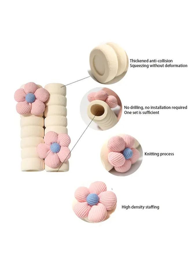 Purple Handmade Flower Door Stopper Durable Polyester Fabric Anti Collision Quiet Non Deforming - Image 3