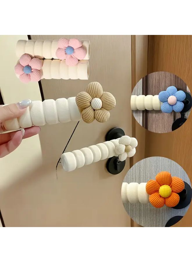 Purple Handmade Flower Door Stopper Durable Polyester Fabric Anti Collision Quiet Non Deforming - Image 2