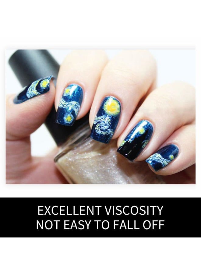Bluezoo Full Nail Art Sticker Van Gogh's Starry Night Fullnail Stickers,14 Decals/sheet,Shimmery Glittery Nail sticker (Pack of 2 PCS) - Image 3