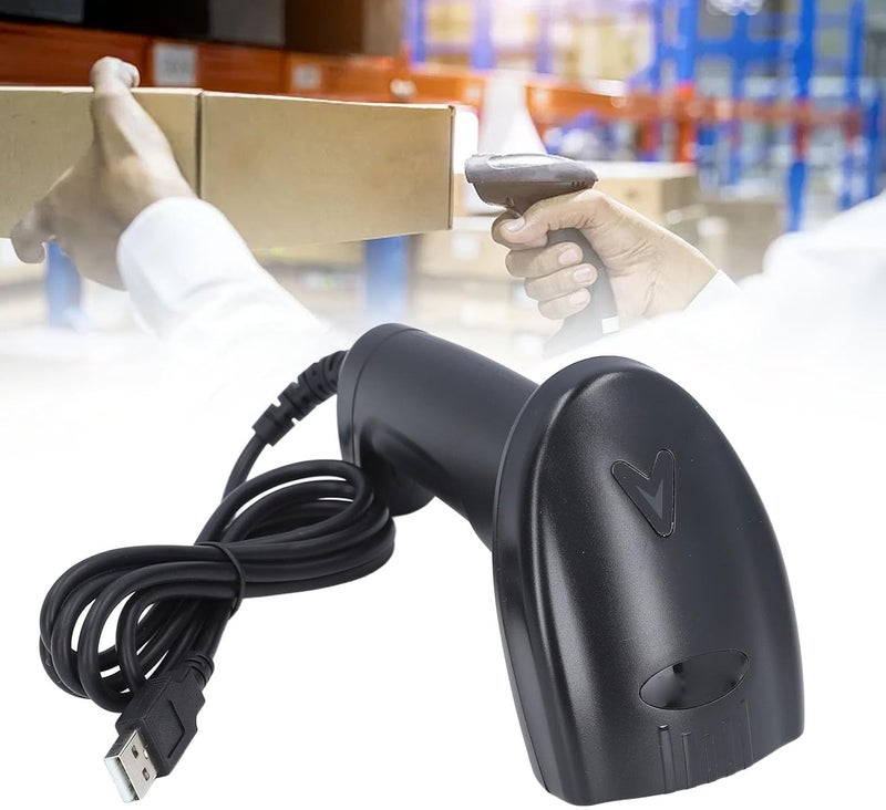 ماسح باركود سلكي عالي الأداء من Karlak عبر USB للمسح السريع للباركود، ماسح يدوي مناسب لمطاعم ومحلات الحلويات - Image 2