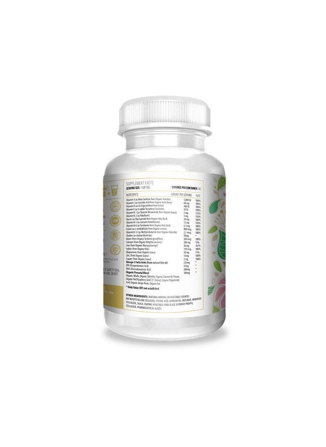 Actif - Organic Prenatal Vitamin With 25+ Organic Vitamins 100% Natural Dha Epa Omega 3 And Organic Herbal Blend Nongmo 90 Count - Image 1