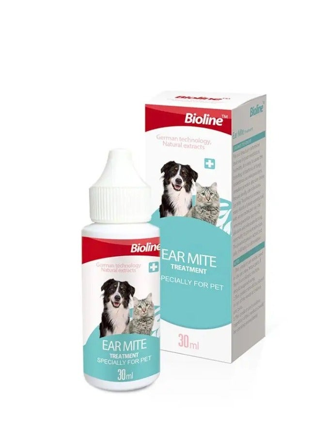 Bioline Ear Mite Treatment for Dogs & Cats | 30ml Pet Ear Cleaner Solution | Anti-Itch, Mite Removal Drops | Safe, Natural Formula | Vet-Recommended Pet Ear Hygiene Care for All Breeds - Image 4