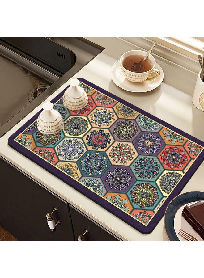 Home-Cloud HomeCloud Dish Drying Mat for Kitchen Counter Hide Stain Super Absorbent, Non-Slip, Heat-Resistant, Great for Dishes,Rack Pad, Kitchen Counter, Coffee Maker, Coffee Item (Hexa, 40x50cm) - Image 1