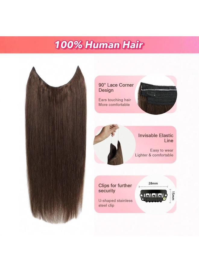 Bluejw European And American Women's Real Hair Wig Dyeable Fishing Line Hair Curtain One-piece Real Hair Tape Halohair - Image 4