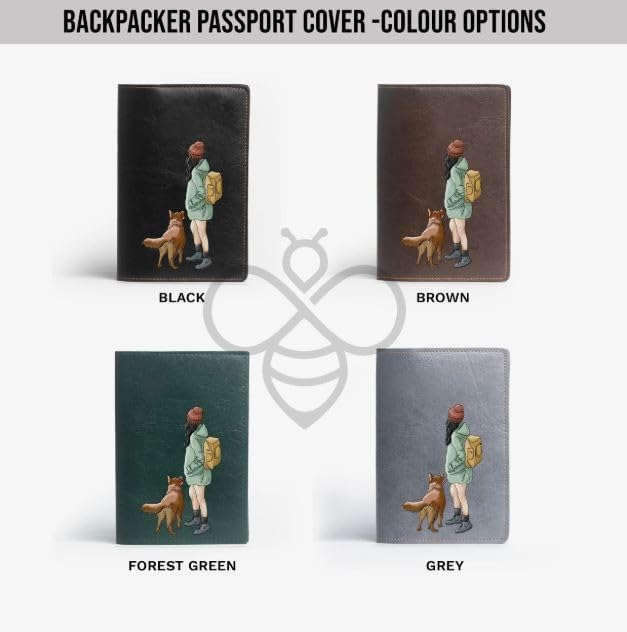 The Messy Corner Vegan Leather Passport Cover for Women | Backpacker Leather Passport Case Accessories for Travel (Dark Brown) - Image 2