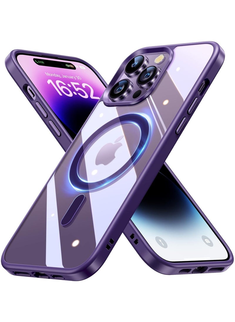 Generic - Case Magnetic Crystal Clear for iPhone 13 Pro Case Magsafe [Not Yellowing] [Military Protection] [No.1 Strong Magnets] Slim Phone Case Thin Cover - Deep Purple - Image 1