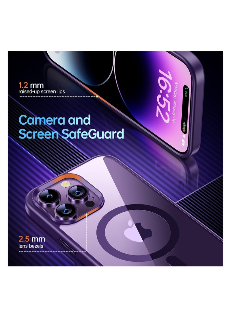 Generic - Case Magnetic Crystal Clear for iPhone 13 Pro Case Magsafe [Not Yellowing] [Military Protection] [No.1 Strong Magnets] Slim Phone Case Thin Cover - Deep Purple - Image 1