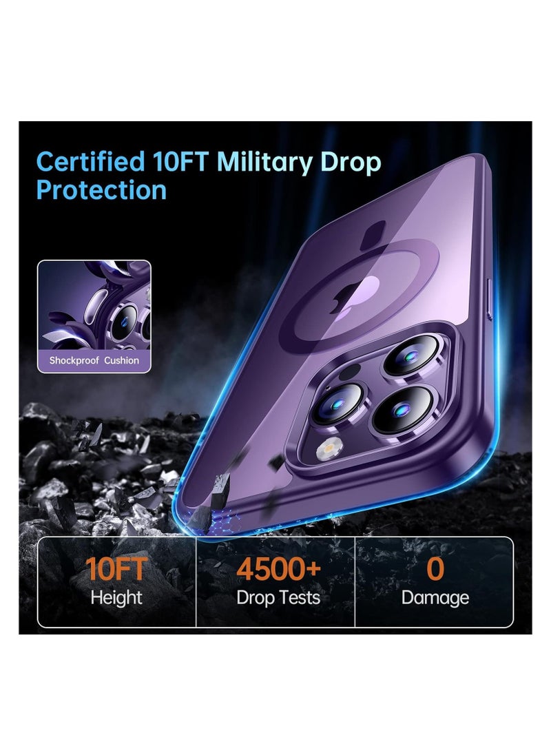 Generic - Case Magnetic Crystal Clear for iPhone 13 Pro Case Magsafe [Not Yellowing] [Military Protection] [No.1 Strong Magnets] Slim Phone Case Thin Cover - Deep Purple - Image 1
