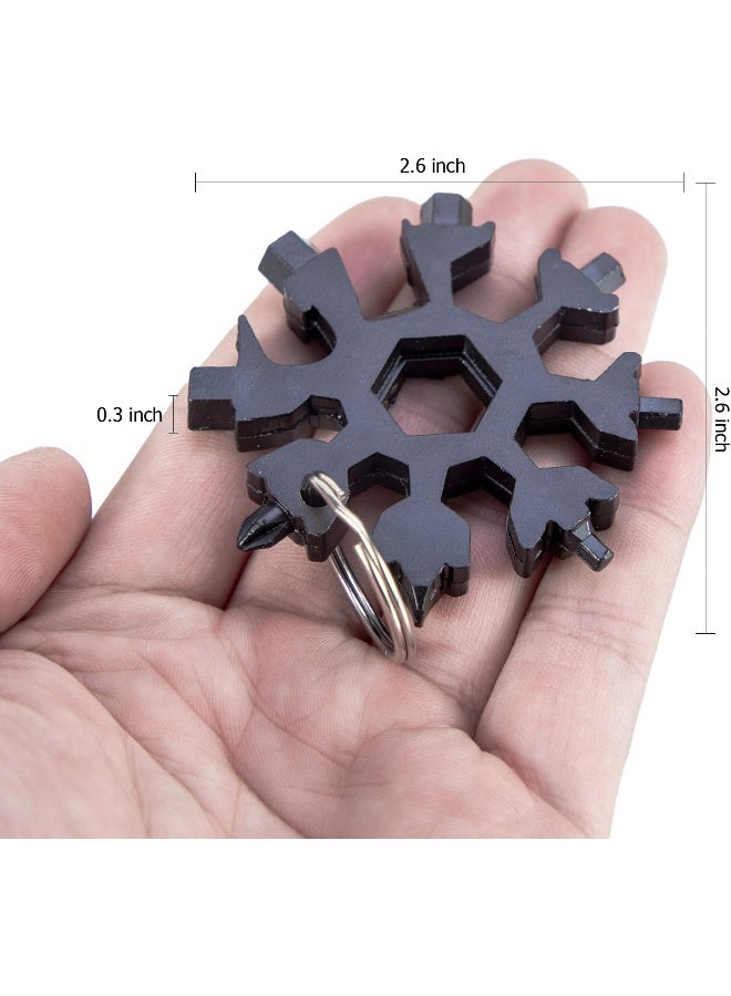 Tbrand Snowflake Multitool, Stainless Steel Snowflake Tool Multi, Portable Snowflake Tool Bottle Opener, Flat Phillips Screwdriver Kit all in one, gift for Christmas (Graceful Black)  - Image 1
